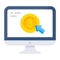 Conceptual flat design icon of pay per click vector