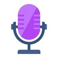 Icon of microphone in flat design vector