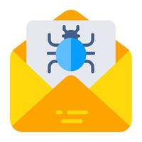 An icon design of mail bug vector