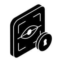 A colored design icon of iris recognition vector