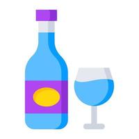 icono de diseño moderno de botella de vino vector