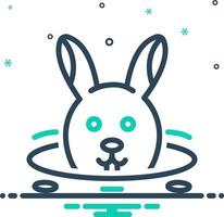 mix icon for rabbit in burrow vector