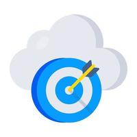 Creative design icon of cloud target vector