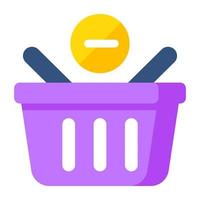 A creative design icon of remove from basket vector