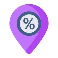 Discount location icon, editable vector