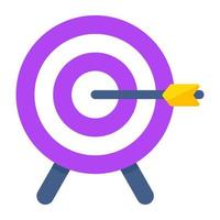 Board with archery arrow showcasing hitting game vector