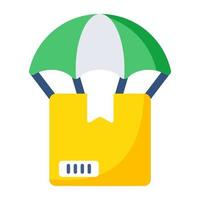 An icon design of parachute delivery vector