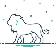 icono de mezcla para león vector