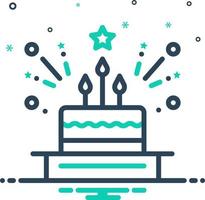 icono de mezcla para cumpleaños vector