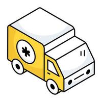 diseño vectorial de ambulancia, vehículo de emergencia médica vector