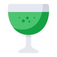 An editable design icon of drink glass vector