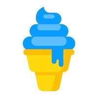 icono de cono de helado, vector editable