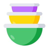 Plastic containers icon, editable vector