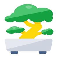 un único diseño icono de bonsai árbol vector