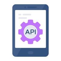 Flat Api icon, editable vector