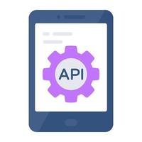 Flat Api icon, editable vector