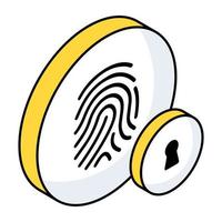 Unique design icon of fingerprint security vector