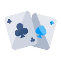 plano diseño de póker tarjetas icono vector