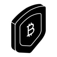 An icon design of bitcoin security vector