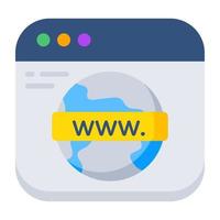 Icon of web browser in flat design vector