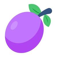 A flat design icon of plum vector