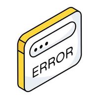 Conceptual flat design icon of web error vector