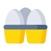 Boiled eggs icon, editable vector