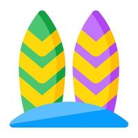 Adventure board icon, trendy design of surfboard vector