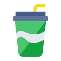 An editable design icon of takeaway drink vector