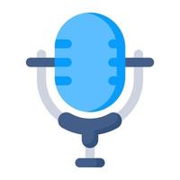 mic icono en plano diseño aislado en blanco antecedentes vector