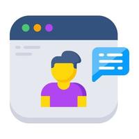 A flat design icon of video chat vector