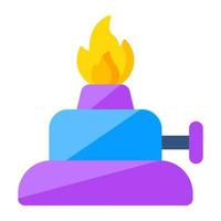 Conceptual flat design icon of bunsen burner vector