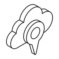 A unique design icon of cloud location vector