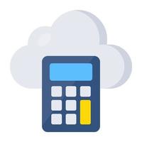 un diseño de icono de calculadora en la nube vector