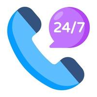 A unique design icon of 247hr call service vector