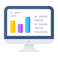 A color design icon of online data analytics vector