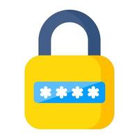 Flat design icon of password lock vector