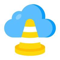 icono de diseño de unión de pilón de nube vector