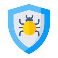 Conceptual flat design icon of bug security vector