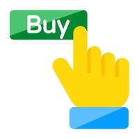 Conceptual flat design icon of buy button vector