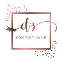 Initial logo DZ handwriting women eyelash makeup cosmetic wedding modern premium vector