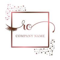 Initial logo RO handwriting women eyelash makeup cosmetic wedding modern premium vector