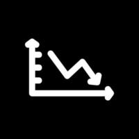 Declining Line Graph Vector Icon Design
