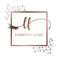 Initial logo LF handwriting women eyelash makeup cosmetic wedding modern premium vector