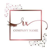 Initial logo RX handwriting women eyelash makeup cosmetic wedding modern premium vector