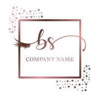 Initial logo BS handwriting women eyelash makeup cosmetic wedding modern premium vector