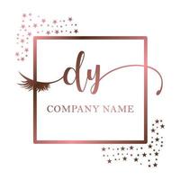 Initial logo DY handwriting women eyelash makeup cosmetic wedding modern premium vector