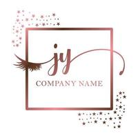 Initial logo JY handwriting women eyelash makeup cosmetic wedding modern premium vector
