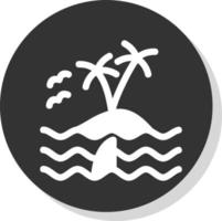 Island Landscape Vector Icon Design