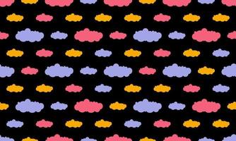 colorful seamless pattern with clouds vector